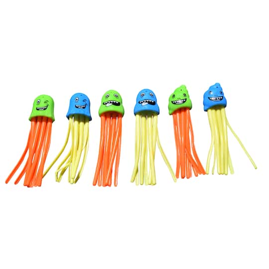 Pool Central 5" Multicolor Jellyfish Slow Sinking Dive Game, 6ct. in Green | Michaels®